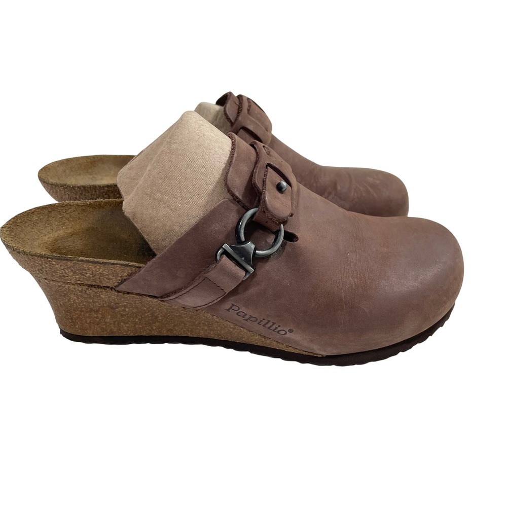 Birkenstock Papillio Dana Women's Wedge Clogs Brown Oiled Leather EU 37 US 6-6.5
